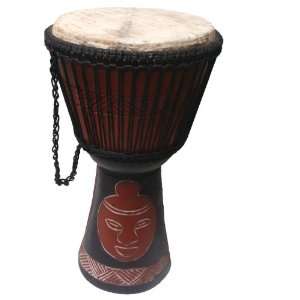  African Djembe Mask Drum: Musical Instruments