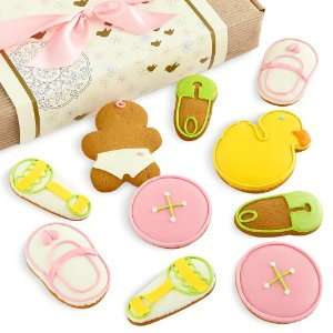 Welcome Baby Girl Cookie Assortment   10 Piece:  Grocery 