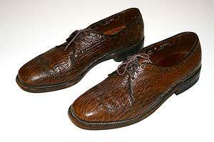 Vintage Allen Edmonds SHARKSKIN Wingtip Leather Dress Shoes Sz 8.5 B 