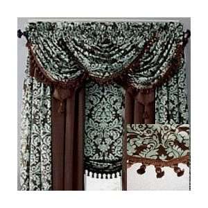   Waverly Muse Robins Blue Chocolate Waterfall Valance