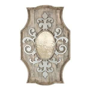  French Country Antique Inspired Fleur de Lis Wooden Mirror 