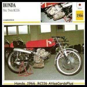 Motorcycle Collector Card 1966 Honda 50cc Twin RC116  