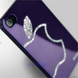 Wine Red Swarovski Diamond Crystal Hard Case Cover For All iphone 4 4G 