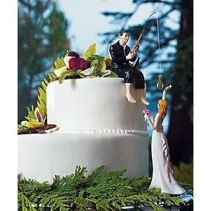  Funny Fishing Wedding Cake Topper   Hooked On Love