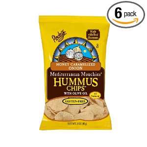 Plockys Hummus Chips, Honey Caramelized Onion, 3 Ounce (Pack of 6 