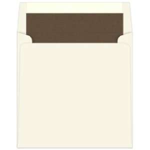  6 1/2 Square Lined Envelopes   Bulk   Ecru Chocolate Lined 