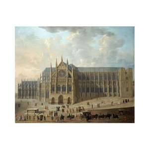 View Of Westminster Abbey by English School. size 20 inches width by 