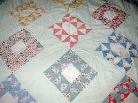one vintage quilt top bedspread 60x80 handmade patchwor  
