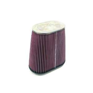    Chrome Dual Flange Oval Tapered Universal Air Filter: Automotive