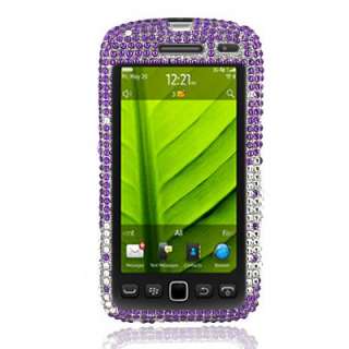 Diamond Purple Silver Snap on Cover Case For Blackberry Torch 9850 