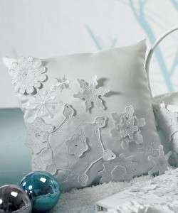 Winter Finery Snowflake Wedding Ring Bearer Pillow  