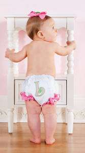 NWT Mud Pie Initial Baby Girl Bloomers, 0 6 Months  