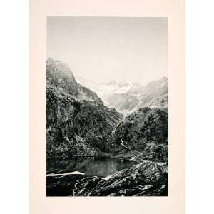  1904 Photogravure Espingo Lake Lac Pyrenees Haute Garonne Mountain 
