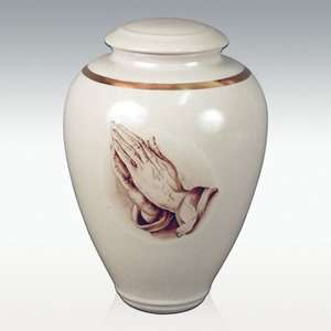 Praying Hands Porcelain Cremation Urn   Hand Thrown   Free Shipping