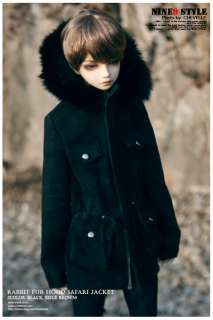   hood Safari Jacket(black, beige brown) BJD,70cm,SD17,SD13,MSD clothes