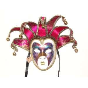  Hot Pink Jolly Arco Venetian Mask: Home & Kitchen