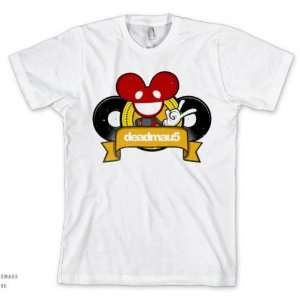  Deadmau5 Cartoon Soft Fit White Mens T Shirt Large 