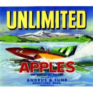  Wenatchee Washington Unlimited Speedboat Apple Fruit Crate 