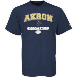  Russell Akron Zips Navy Blue Football T shirt (Large 