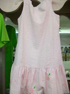 Florence Eiseman Pink/White Girls Striped Dress  