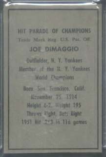 1952 Berk Ross Joe DiMaggio PSA 8oc (8191)  