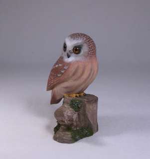 Saw whet Owl Orig Bird Backyard Carving/Birdhug  