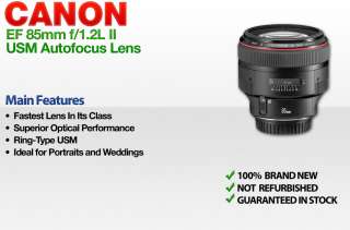 Canon EF 85mm f/1.2L II USM Autofocus Lens 1056B002 0013803064056 