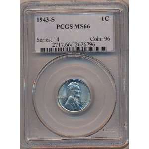  1943 S PCGS MS66RD Lincoln Cent 