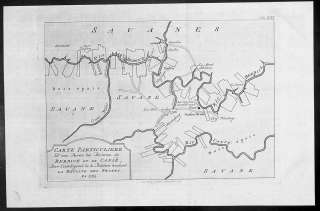1765 Bellin Antique Map of Berbice, Guyana Slave Cuffy  