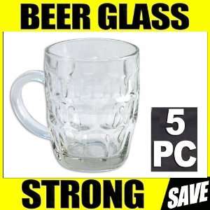  Set Of 5 Beer Pilsner Glasses Pint Glass Cup Mug Drinking 