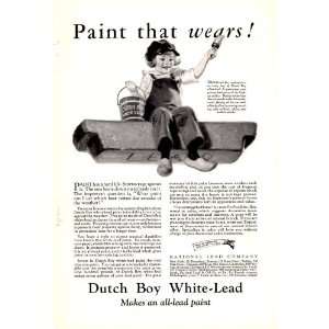  1926 Ad Dutch Boy White Lead Paint Original Vintage Print 