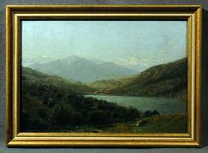 Oil Painting by John Bunyan Bristol, Hudson River, oil on board  