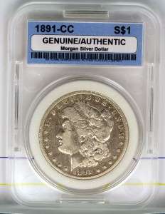 1891 CC MORGAN SILVER DOLLAR GUARANTEE AUTHENTIC US COIN MINTED BY US 