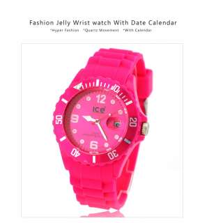 13 Colors* ICE Style Fashion Jelly watch Wrist Watch WITH DATE 