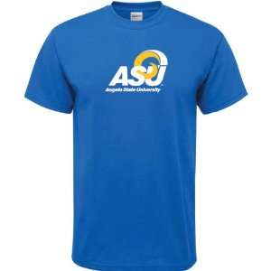 Angelo State Rams Royal Blue Logo T Shirt  Sports 