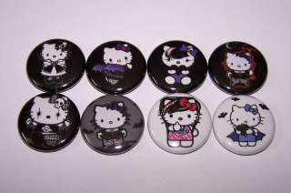 Hello Kitty Goth 8 1 Pinback Buttons *New*  