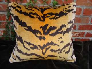 Scalamandre Le Tigre silk velvet custom designer pillows pair  
