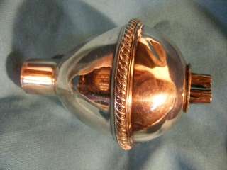 RARE ANTIQUE SILVER PLATED WHALE OIL PEG LAMP WITH CANDLESTICK BASE 