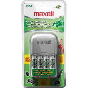 Maxell   888702 Maxell Re CO Fast Charger with 4AA Ni MH Pre Charged 