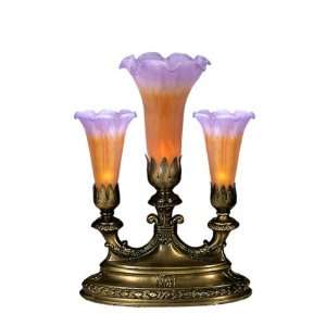  Meyda Amber/Purple Pond Lily 3 Lt Mantelabra Accent Lamp 