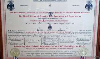   Document   Signed by Nine 33rd Degree Masons   1946   Supreme Council