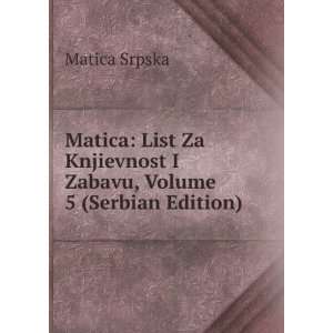   Knjievnost I Zabavu, Volume 5 (Serbian Edition) Matica Srpska Books