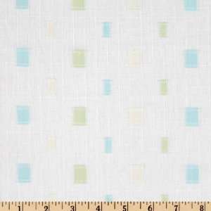  56 Wide Cotton Woven Swiss Dot Squares White/ Sage Fabric 