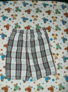 OP toddler boys 4T white Multi color PLAID Elastic Back CASUAL shorts 