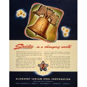  1941 Ad Allegheny Ludlum Steel Liberty Bell Patriotic 