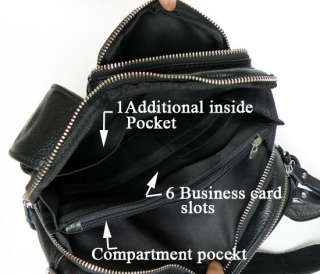Black Genuine Cow Leather Fashion Waist Bag Fanny Pack Wallet Purse 