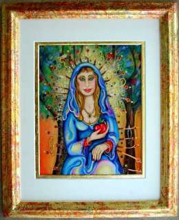 Luree Beautiful Framed MADONNA Saint Mary painting art  