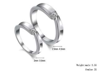   Heart White Gold Plated Promise Ring Set Couple Wedding Bands  