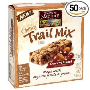   Chewy Trail Mix Bars, Cranberry Almond, 5 Count Bars (Pack of 10