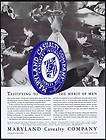 1935 owl photo print Standard Accident Insurance ad  